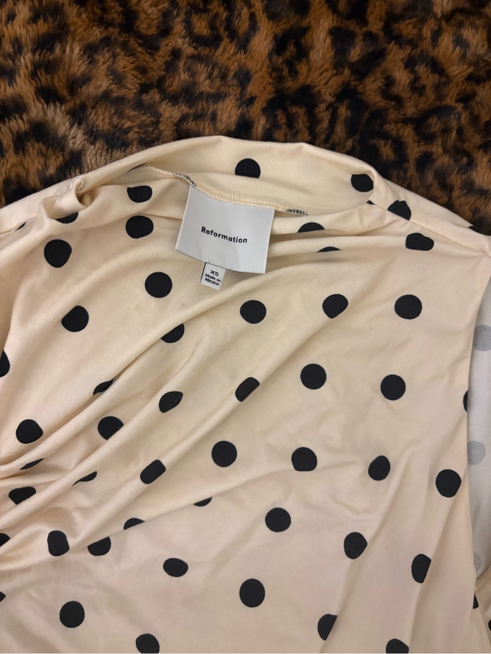 Reformation Cream Polka Dot Marlo Knit Top - Picture 5 of 6